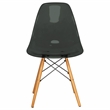 LeisureMod Dover Dining Side Chair With Wood Eiffel Base in Black