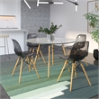 LeisureMod Dover Wood Eiffel Base Dining Side Chair in Black (Set of 4)