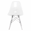 LeisureMod Dover Dining Side Chair With Acrylic Eiffel Base in Clear