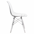 LeisureMod Dover Dining Side Chair With Acrylic Eiffel Base in Clear