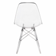 LeisureMod Dover Dining Side Chair With Acrylic Eiffel Base in Clear