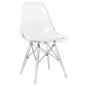 leisuremod dover clear dining side chair with acrylic eiffel base