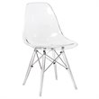 LeisureMod Dover Dining Side Chair With Acrylic Eiffel Base in Clear