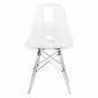 LeisureMod Dover Dining Side Chair With Acrylic Eiffel Base in Clear Set of 2