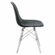 LeisureMod Dover Dining Side Chair With Acrylic Eiffel Base in Black Set of 2