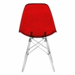 LeisureMod Dover Dining Side Chair With Acrylic Eiffel Base in Red Set of 2