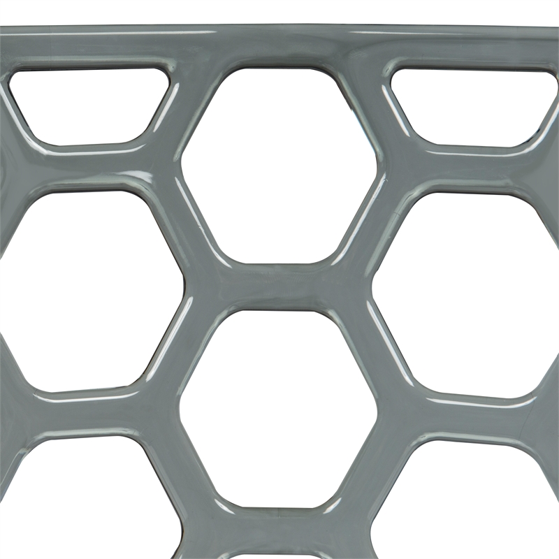 LeisureMod Dynamic Plastic Dining Side Chair Honeycomb Design in Black Set of 4