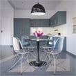 LeisureMod Cresco Modern Eiffel Base Dining Side Chair in Clear Set of 4