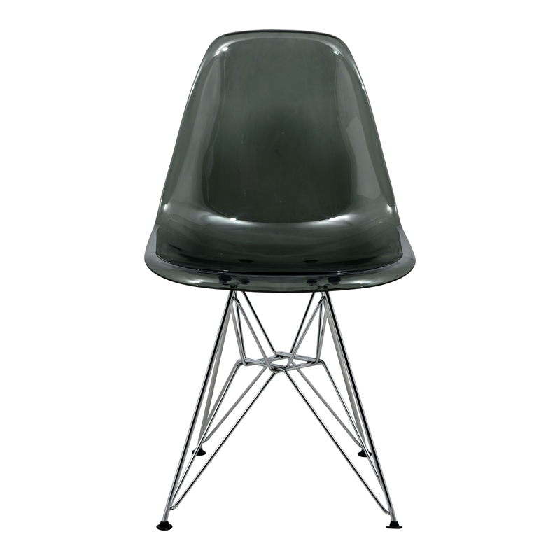 LeisureMod Cresco Modern Eiffel Base Dining Side Chair in Black