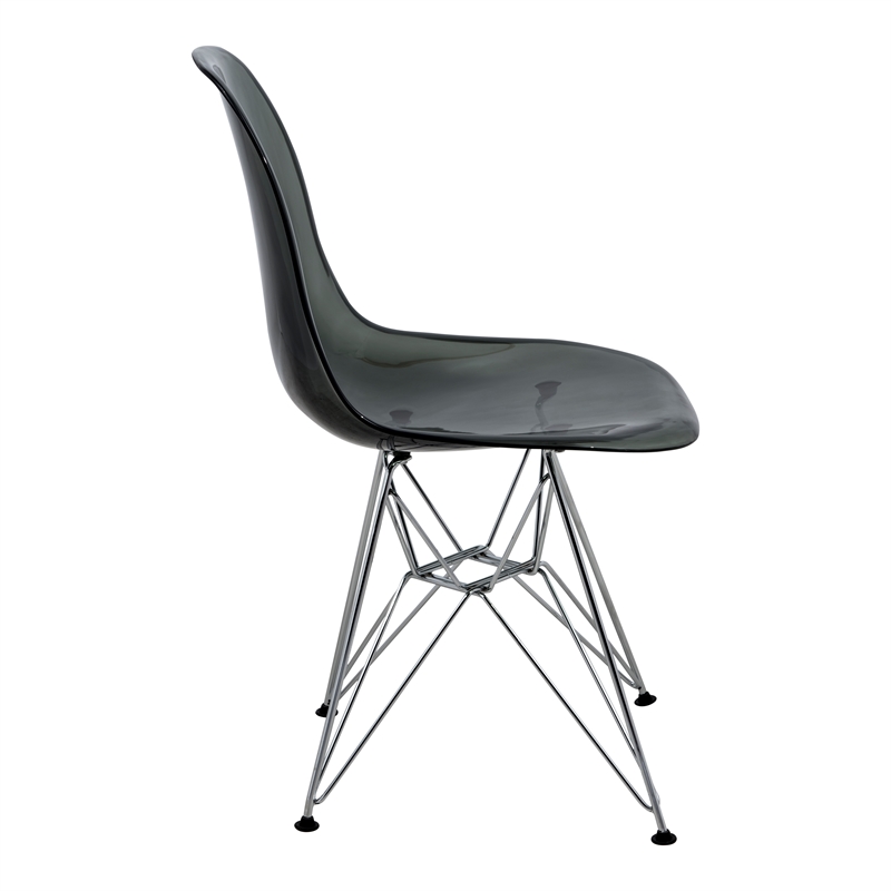 LeisureMod Cresco Modern Eiffel Base Dining Side Chair in Black