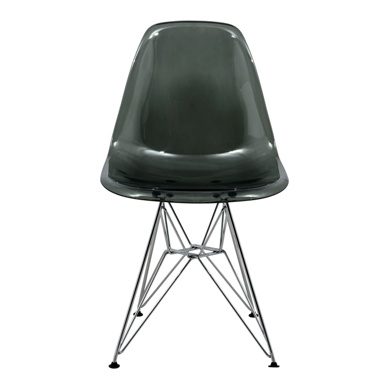 LeisureMod Cresco Modern Eiffel Base Dining Side Chair in Black Set of 2
