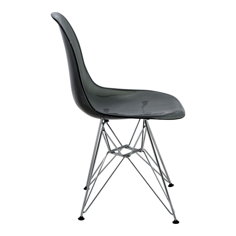 LeisureMod Cresco Modern Eiffel Base Dining Side Chair in Black Set of 2