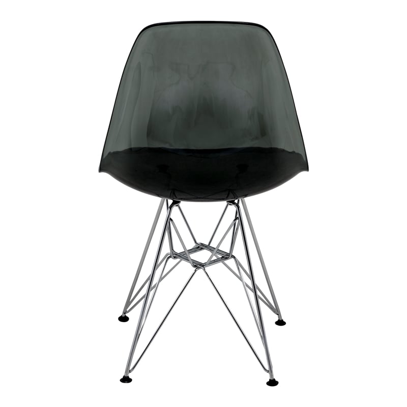 LeisureMod Cresco Modern Eiffel Base Dining Side Chair in Black Set of 2