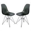 LeisureMod Cresco Modern Eiffel Base Dining Side Chair in Black Set of 2
