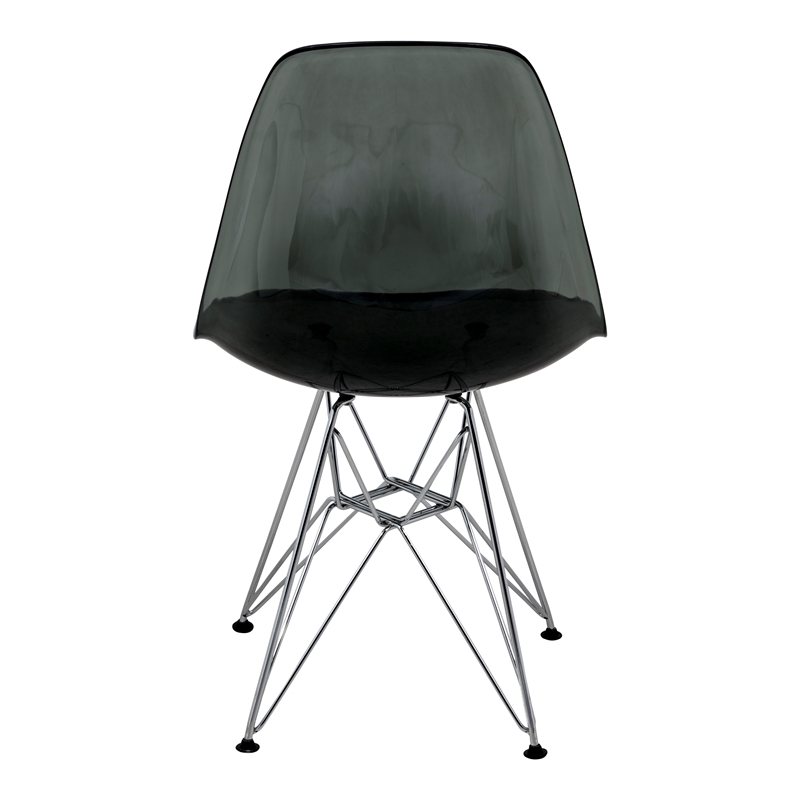 LeisureMod Cresco Modern Eiffel Base Dining Side Chair in Black Set of 4