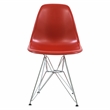 LeisureMod Cresco Modern Eiffel Base Dining Side Chair in Solid Red Set of 2