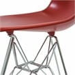 LeisureMod Cresco Modern Eiffel Base Dining Side Chair in Solid Red Set of 4