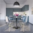LeisureMod Cresco Modern Gold Eiffel Base Dining Side Chair in Clear Set of 2