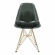 LeisureMod Cresco Modern Gold Eiffel Base Dining Side Chair in Black