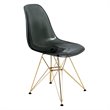 LeisureMod Cresco Modern Gold Eiffel Base Dining Side Chair in Black