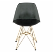 LeisureMod Cresco Modern Gold Eiffel Base Dining Side Chair in Black Set of 2