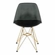 LeisureMod Cresco Plastic Dining Chair with Gold Base Set of 4 Transparent Black