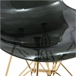 LeisureMod Cresco Plastic Dining Chair with Gold Base Set of 4 Transparent Black