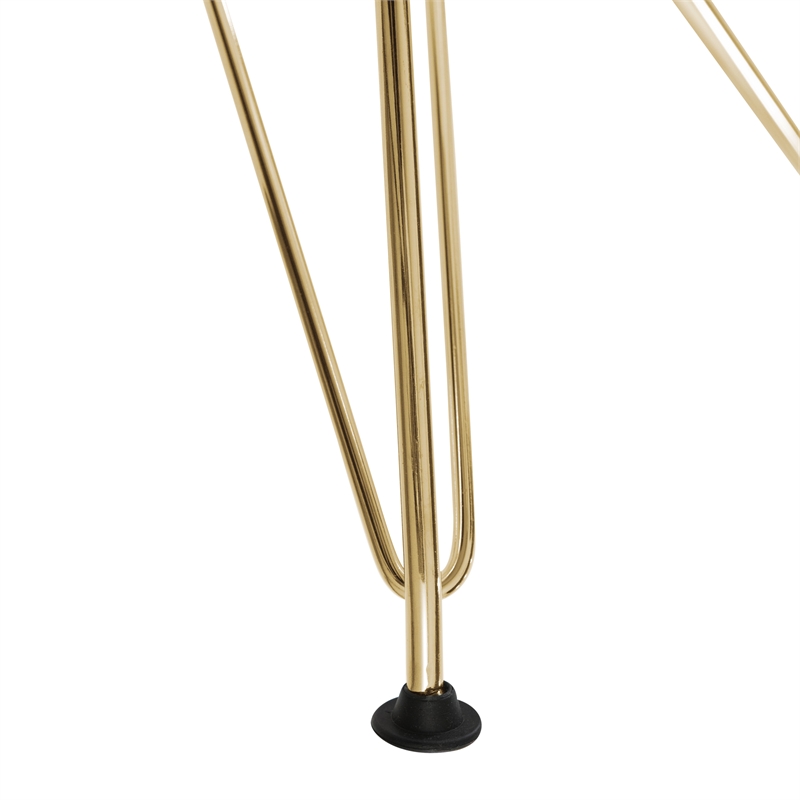 LeisureMod Cresco Modern Gold Eiffel Base Dining Side Chair in Red Set of 2