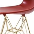 LeisureMod Cresco Modern Gold Eiffel Base Dining Side Chair Solid Red