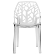 LeisureMod Cornelia Modern Plastic Dining Side Chair in Clear