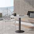 LeisureMod Cornelia Modern Plastic Dining Side Chair in Clear