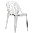 LeisureMod Cornelia Modern Plastic Dining Side Chair in Clear