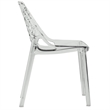 LeisureMod Cornelia Modern Plastic Dining Side Chair in Clear (Set of 2)
