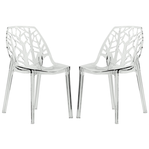 leisuremod cornelia modern plastic dining side chair (set of 2)