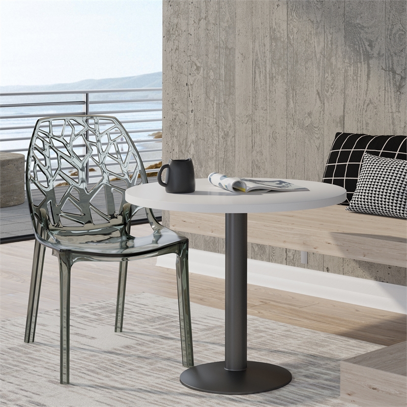 LeisureMod Cornelia Modern Plastic Dining Side Chair in Black