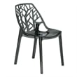 LeisureMod Cornelia Modern Plastic Dining Side Chair in Black