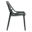 LeisureMod Cornelia Modern Plastic Dining Side Chair in Black (Set of 2)
