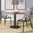 LeisureMod Cornelia Modern Plastic Dining Side Chair in Black (Set of 2)