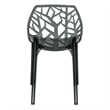 LeisureMod Cornelia Modern Plastic Dining Side Chair in Black (Set of 4)