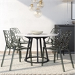 LeisureMod Cornelia Modern Plastic Dining Side Chair in Black (Set of 4)