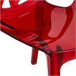 LeisureMod Cornelia Modern Plastic Dining Side Chair in Red