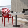 LeisureMod Cornelia Modern Plastic Dining Side Chair in Red