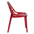 LeisureMod Cornelia Modern Plastic Dining Side Chair in Red (Set of 2)