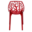 LeisureMod Cornelia Modern Plastic Dining Side Chair in Red (Set of 4)