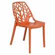 LeisureMod Cornelia Modern Plastic Dining Side Chair in Solid Orange