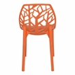 LeisureMod Cornelia Modern Plastic Dining Side Chair in Solid Orange Set of 2