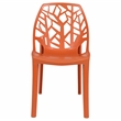 LeisureMod Cornelia Modern Plastic Dining Side Chair in Solid Orange Set of 4