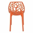 LeisureMod Cornelia Modern Plastic Dining Side Chair in Solid Orange Set of 4