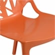LeisureMod Cornelia Modern Plastic Dining Side Chair in Solid Orange Set of 4