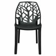LeisureMod Cornelia Modern Plastic Dining Side Chair in Solid Black